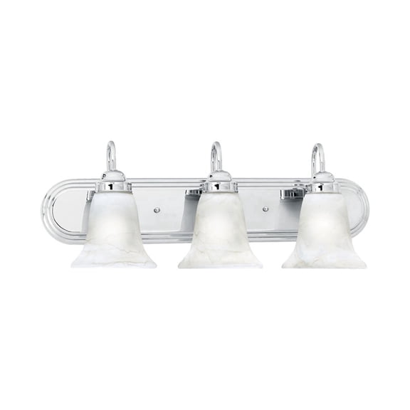 Elk Home Homestead 3-Light Chrome 24-Inch Wide Vanity Light with Alabaster Glass
