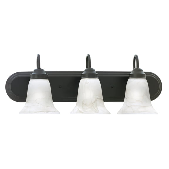 Elk Home Homestead 3-Light Painted Bronze 24-Inch Wide Vanity Light with Alabaster Glass