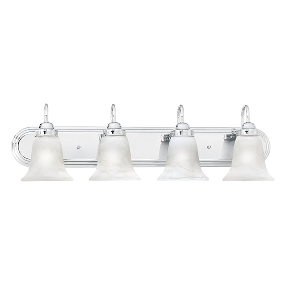Elk Home Homestead 4-Light Chrome 30-Inch Wide Vanity Light with Alabaster Glass