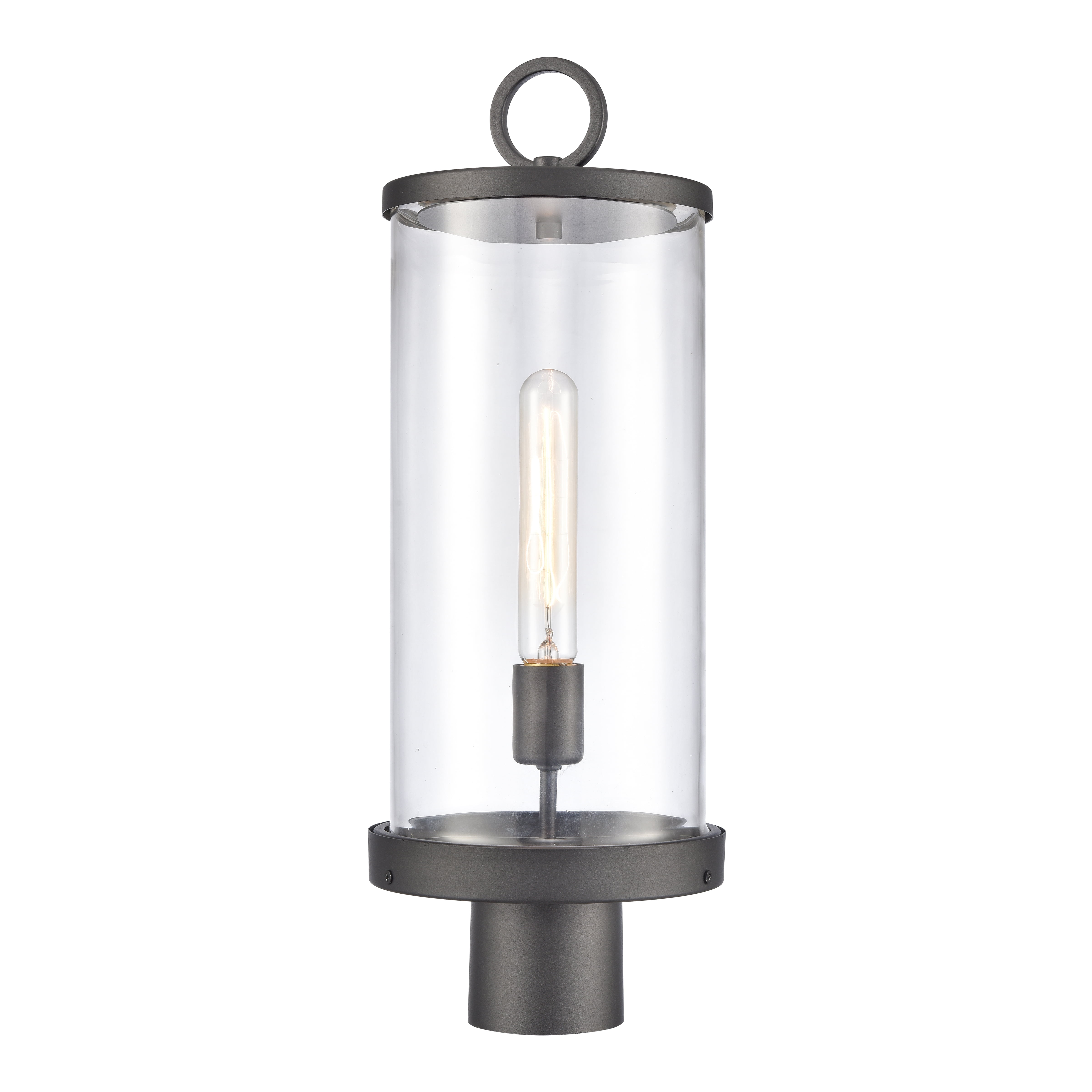 Elk Home Hopkins 20.75-inch High 1-Light Outdoor Post Light in Charcoal Black