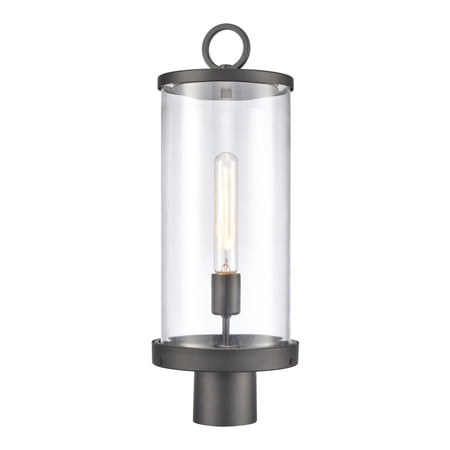 Elk Home Hopkins 20.75-inch High 1-Light Outdoor Post Light in Charcoal Black