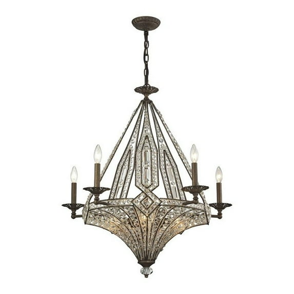 Elk Lighting Jausten Antique Bronze Chandelier w/ 10 Light 60W - 11785/5+5