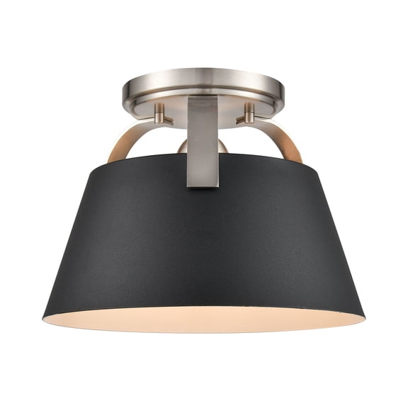 Jepson 9.5-inch Wide 1-Light Semi Flush Mount in Matte Black