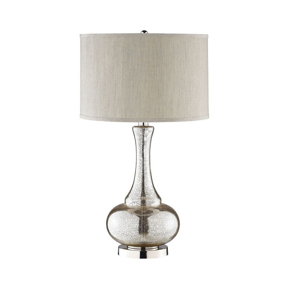 Linore 28'' Silver and Gold Glass Table Lamp with Gray Shade