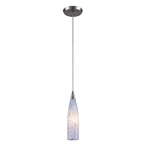 Elk Home Lungo 3-inch Wide 1-Light Pendant in Satin Nickel with Snow White Glass