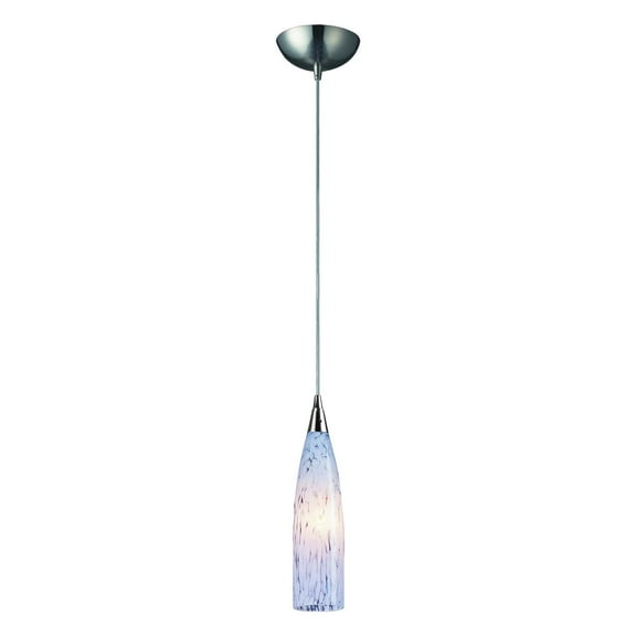 Elk Home Lungo 3'' Wide 1-Light Pendant - Satin Nickel with Snow White Glass