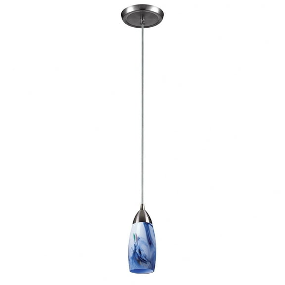 Elk Home Milan 3'' Wide 1-Light Pendant - Satin Nickel with Mountain Glass