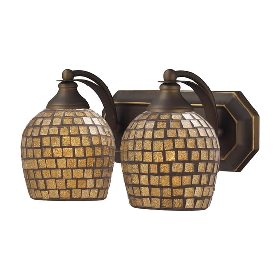 Elk Home Mix and Match Vanity 14'' Wide 2-Light Vanity Light - Aged Bronze