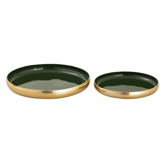 Elk Home Nelson Traditional Aluminum Tray in Dark Green Enamel Finish