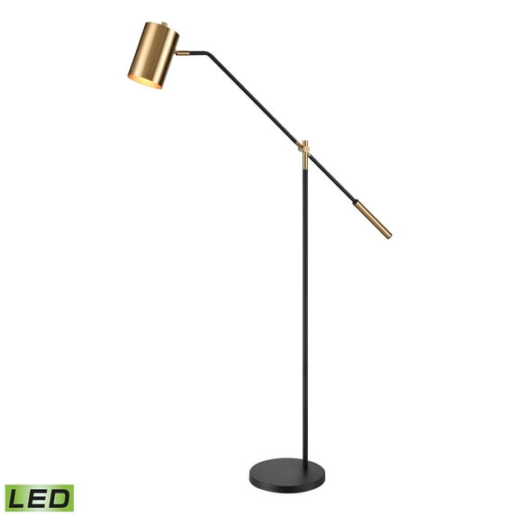 Elk Home Oliver Avenue Matte Black Floor Lamp, Modern/Contemporary Style