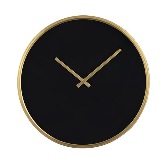 Elk Home Onyx Contemporary Clock in Black Finish, for kitchen or office wall