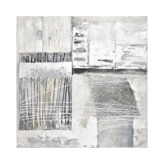 Elk Home Pavement 40" Modern Wood and Canvas Wall Art in Gray