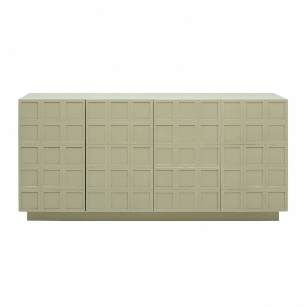 Riverview Slate-Finish Wood Credenza with Push-to-Open Doors