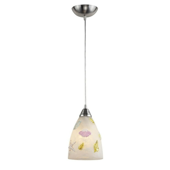 Elk Home Seashore 7'' Wide 1-Light Pendant - Satin Nickel