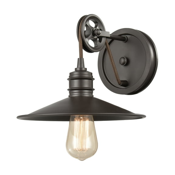 Elk Home Spindle Wheel 1 Light Vanity Light, Modern, Oil Rubbed Bronze