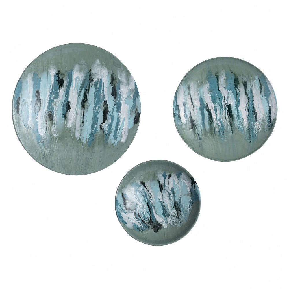 Spindrift Seafoam Green Enamel Dimensional Wall Art Set