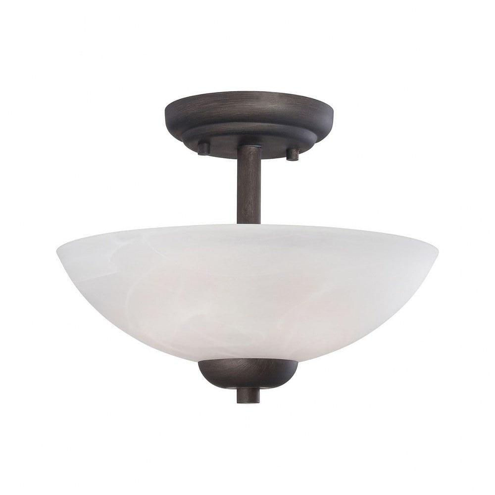 Elegant Tia 2-Light Painted Bronze Pendant with White Glass Bowl