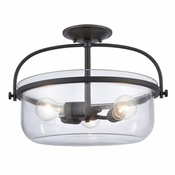 Elk Home - Wentworth - 3 Light Semi Flush Mount In Farmhouse Style-12 Inches