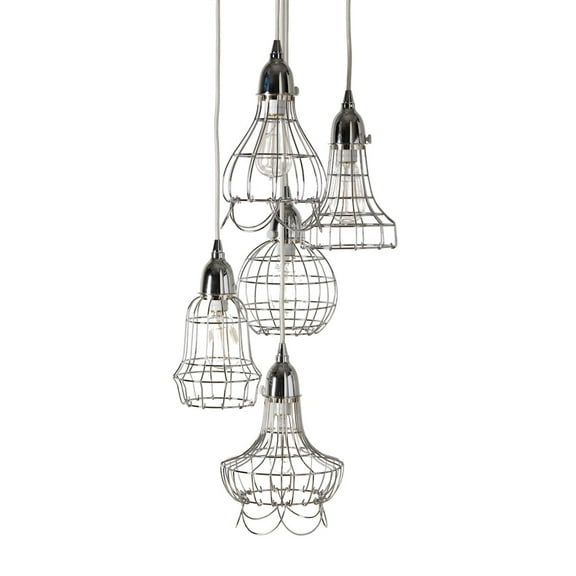 Elk Home Wire 6'' Wide 5-Light Multi Pendant - Silver