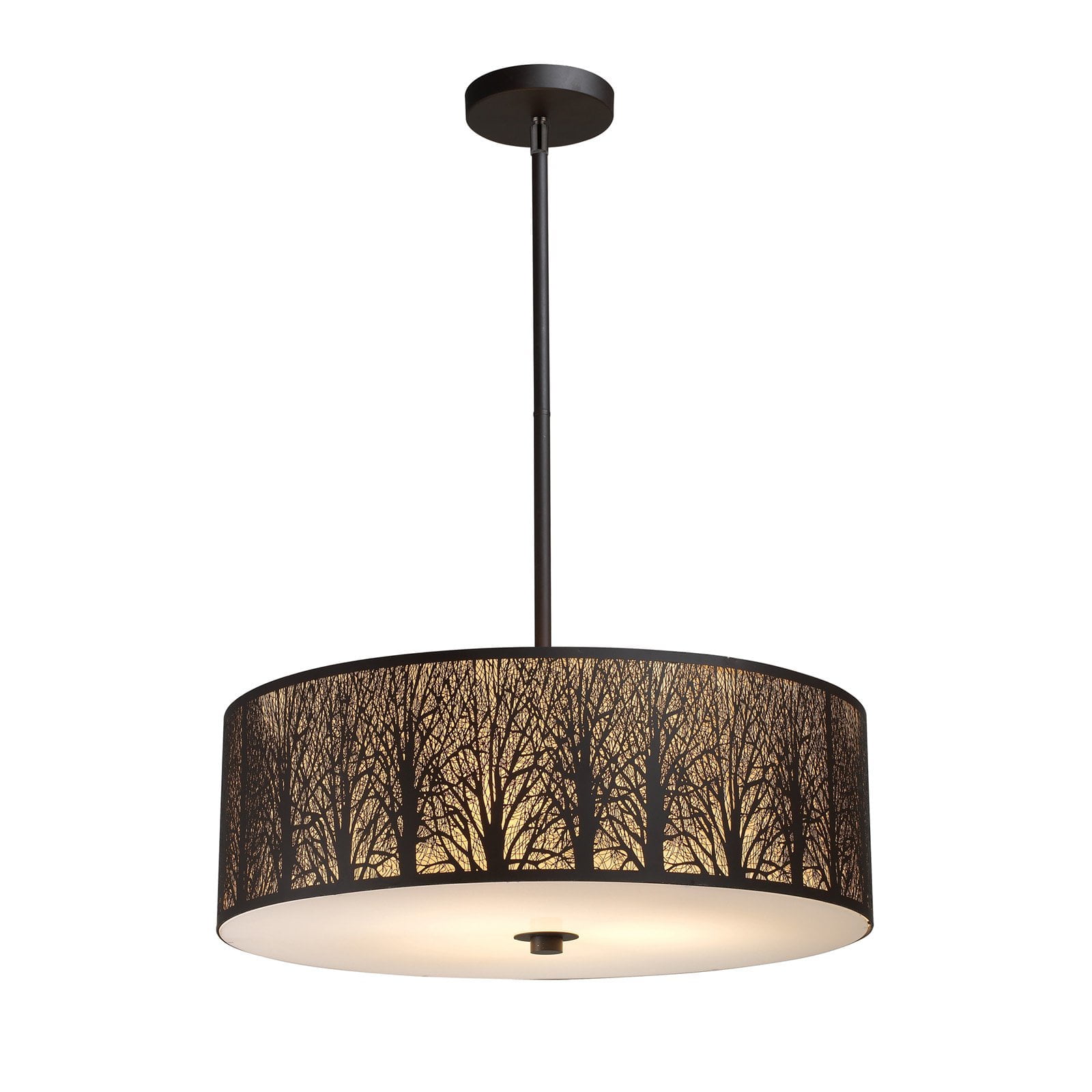 Woodland Sunrise Aged Bronze Steel LED Chandelier