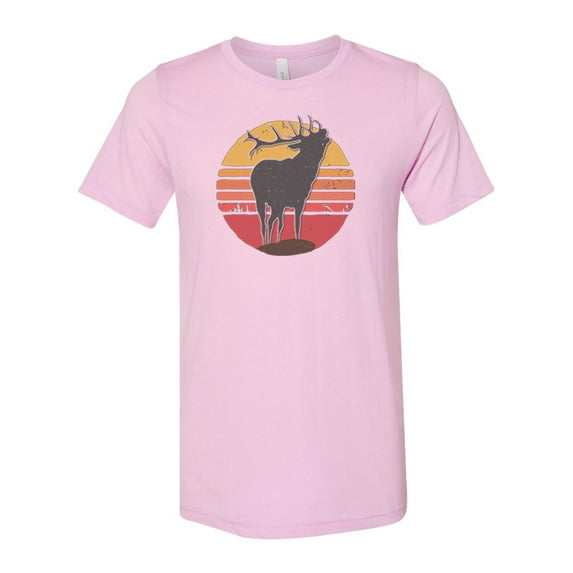 Elk Hunting Shirt, Elk Sunset, Bugling Elk Shirt, Unisex Fit, Gift For Him, Hunting Shirt, Bow Hunting Shirt, Elk Bugle, Father's Day Gift, Lilac, 2XL