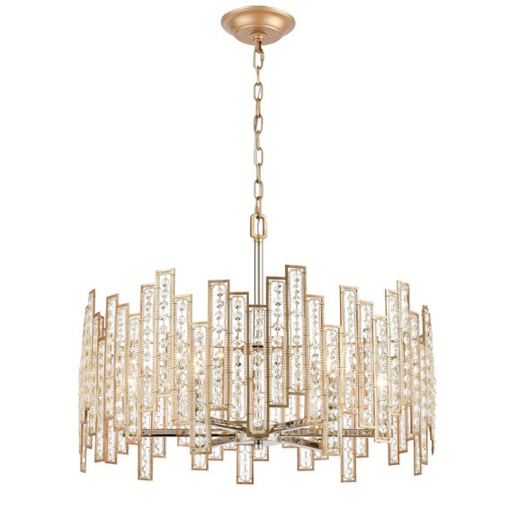 12135/6-Elk Home-Equilibrium - 6 Light Chandelier in Modern/Contemporary Style with Luxe/Glam and Boho inspirations - 12 Inches tall and 24 inches