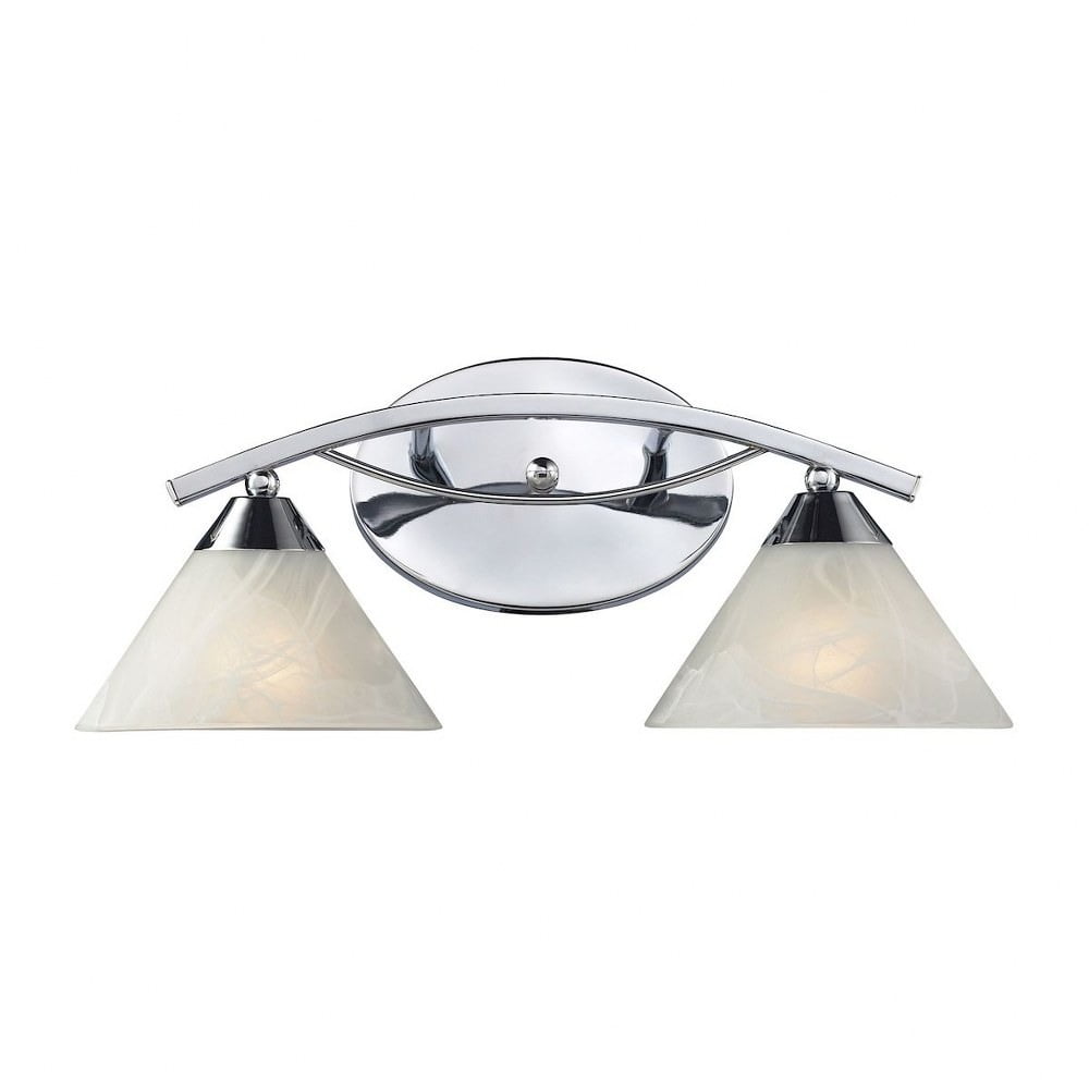 Elysburg 18" Polished Chrome Vanity Light with Marblized White Glass
