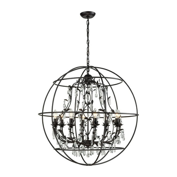 Elk Lighting Bridget - Eight Light Chandelier, Oil Rubbed Bronze Finish with Clear Crystal