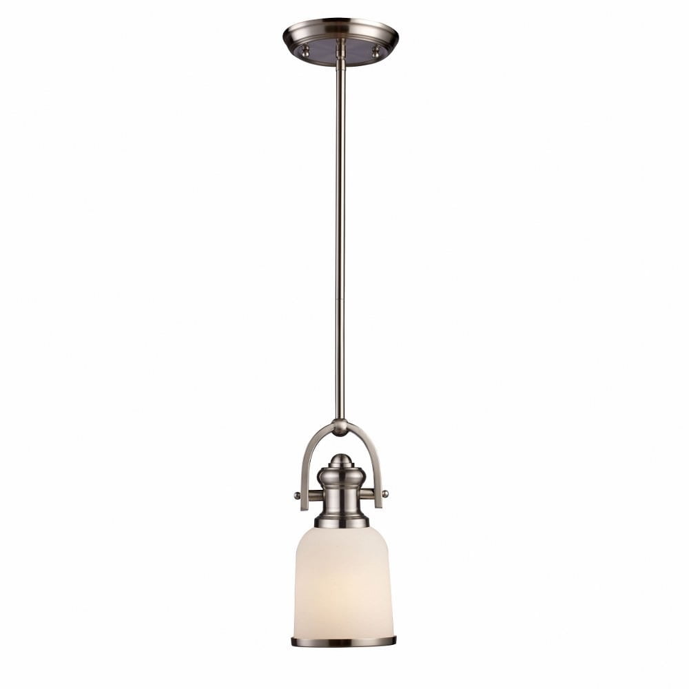 Satin Nickel Mini Pendant with Frosted Glass Shade