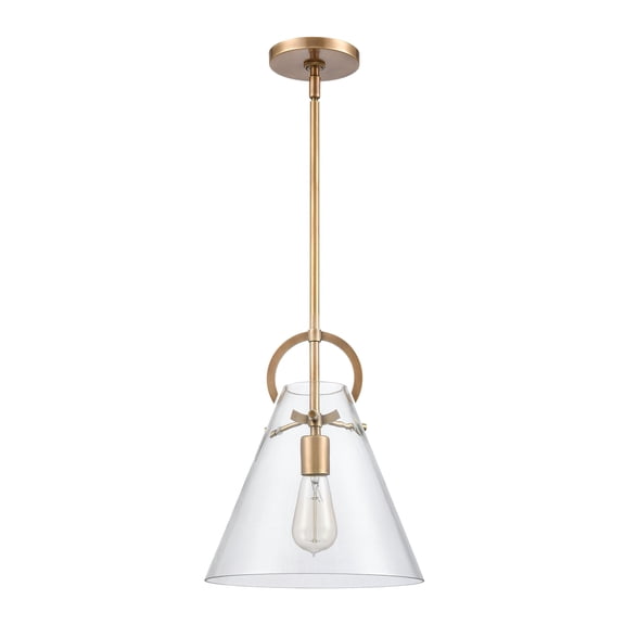 Elk Lighting Gabby 11-inch Wide 1-Light Mini Pendant in Brass
