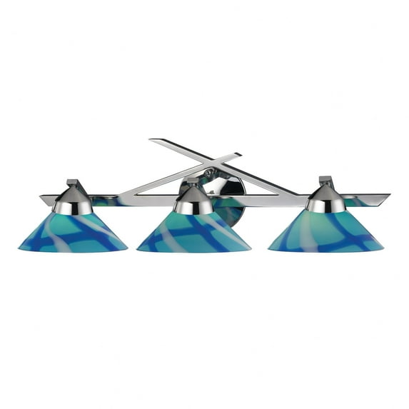 1472/3CAR-Elk Home-Refraction - 3 Light Wall Bracket in Modern/Contemporary Style with Art Deco and Luxe/Glam inspirations - 7 Inches tall and 25