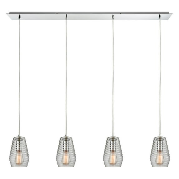 Elk 10523/4LP Pendants 46in Chromes Tones Metal Glass 4-light