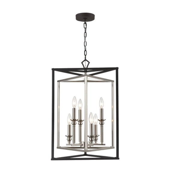 Elk Lighting Salinger Charcoal and Nickel Finish 6-Light Pendant