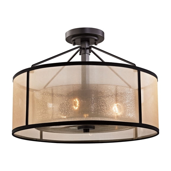 Elk Home Diffusion 3-Light Oil Rubbed Bronze Semi Flush Mount Ceiling Light