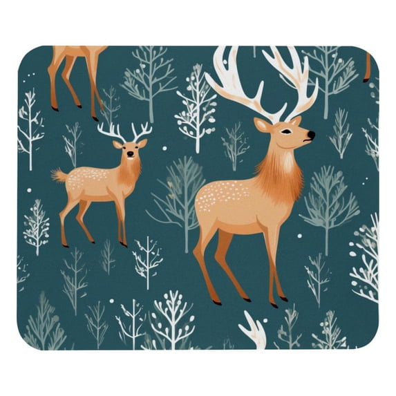Elk Printed Square Desk Pad Mouse Pad Desk Mat Non-Slip Rubber Bottom – 8.3x9.8 Inch – Suitable for Office and Gaming