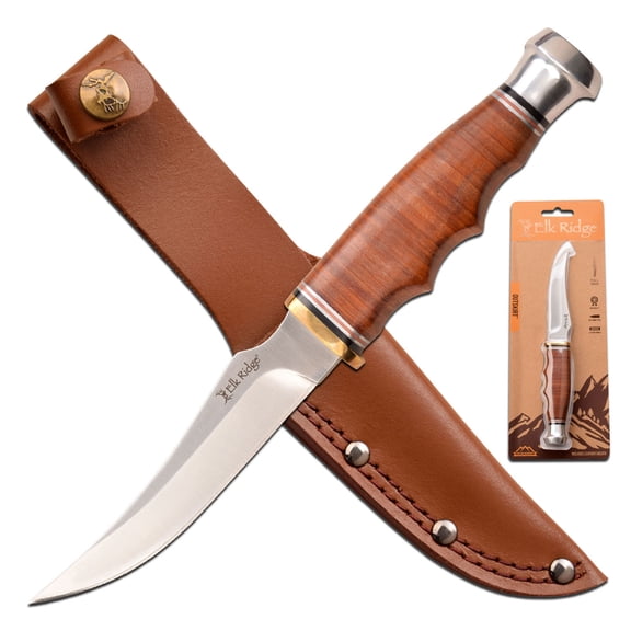 Elk Ridge - OUTSKIRT - Fixed Blade Trailing Point Knife Clamshell w/Sheath