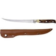 thumbnail image 1 of Elk Ridge - Outdoors Fixed Blade Fillet Knife - 12.25-in Overall, 440 Stainless Steel Blade, Jig Bone Handle, Leather Sheath - ER-146, 1 of 3