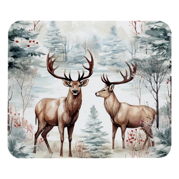 Elk Square Mouse Pad, 8.3x9.8 Inch, Non-Slip Rubber Bottom, Printed Desk Mat for Office and Gaming
