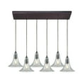 thumbnail image 1 of Elk Transitional Hand-Formed Glass 6 Pendant Oil Rubbed Bronze 10652/6RC, 1 of 2