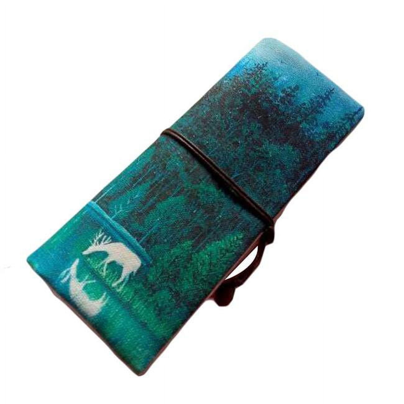 Elk Zakka Cosmetic Pencil Pouch Canvas Pen Case Roll up Pencil Case Purse