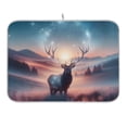 thumbnail image 1 of Elk under Night Sky Dish Drying Mat 16x18 Absorbent Microfiber Draining Rack Pad for Kitchen Counter Sink, 1 of 8