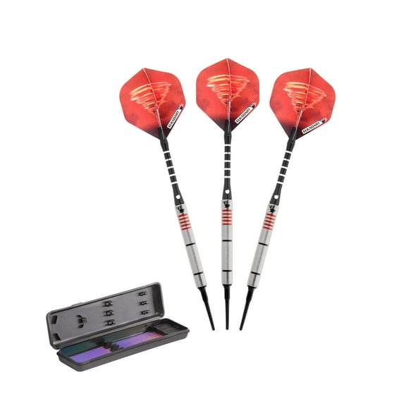 Elkadart Tornado 90% Tungsten Soft Tip Dart Set, Ringed Barrel, 18 Grams
