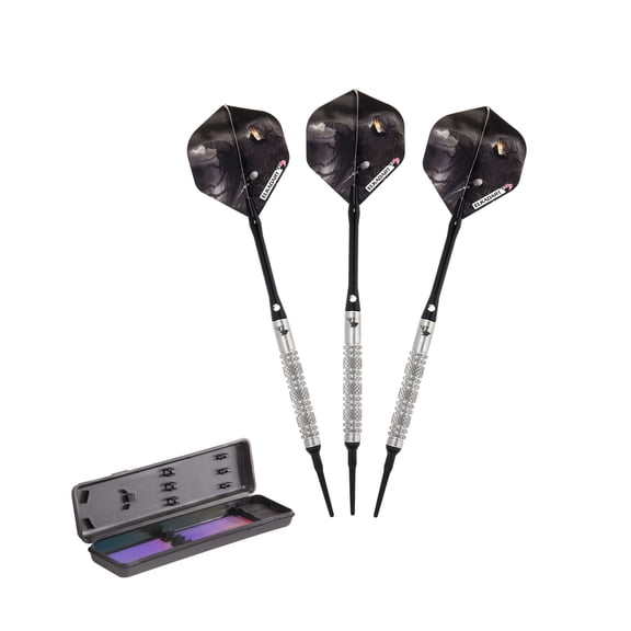 Elkadart Wizard 80% Tungsten Soft Tip Dart Set, Knurled Bands, 16 Grams