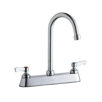 Elkay 8" Centerset with Exposed Deck Faucet with 5" Gooseneck Spout 2" Lever Handles Chrome