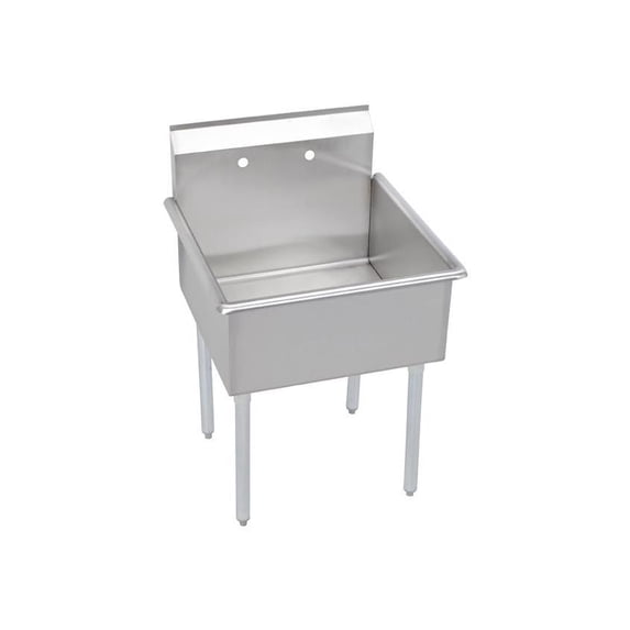 Elkay B1C24X24X Utility Sink, 12" Deep Bowl, No Drainboards, 27 x 27.5 x 42.75
