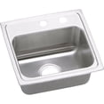 thumbnail image 1 of Elkay BLR1516MR2 Lustertone Classic 15 x 15 x 7-1/8 Single Bowl Drop-in Bar Sink, 2 Offset Holes, 3-1/2 Drain, Stainless, 1 of 7