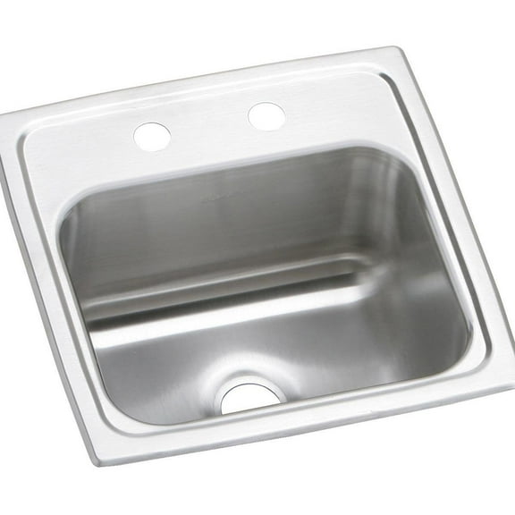 Elkay Bpsr15 Celebrity 15" Drop In Single Basin Stainless Steel Bar Sink - 2 Faucet Holes