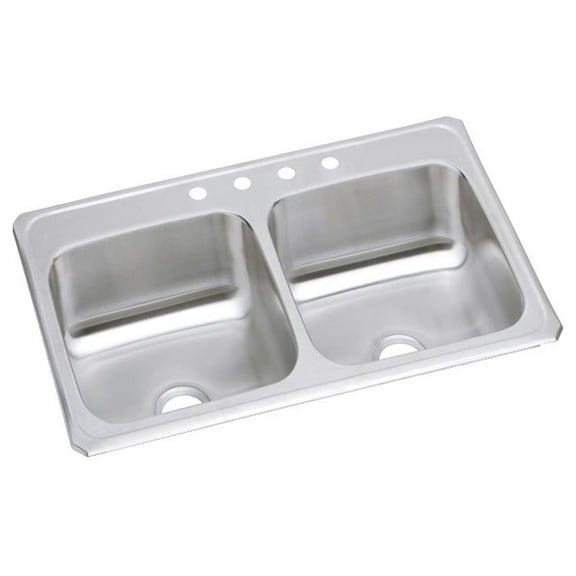 Elkay CR43221 Elkay Celebrity Stainless Steel 43" x 22" x 6-7/8", Equal Double Bowl Top Mount Sink