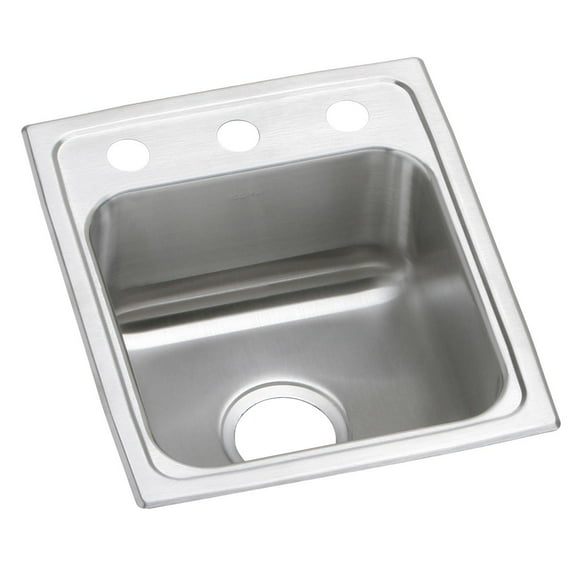 Elkay Celebrity Stainless Steel 15" x 17-1/2" x 7-1/8", Single Bowl Drop-in Bar Sink