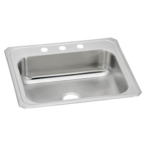Elkay Celebrity Stainless Steel 25" x 22" x 7", Single Bowl Drop-in Sink